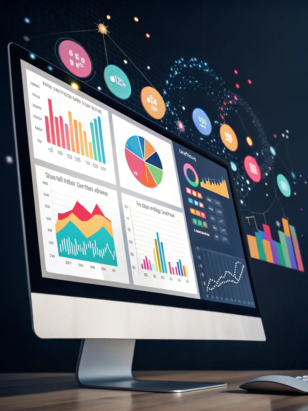 A visual representation of data analytics derived from an AI-powered XR experience, illustrating improved business outcomes.